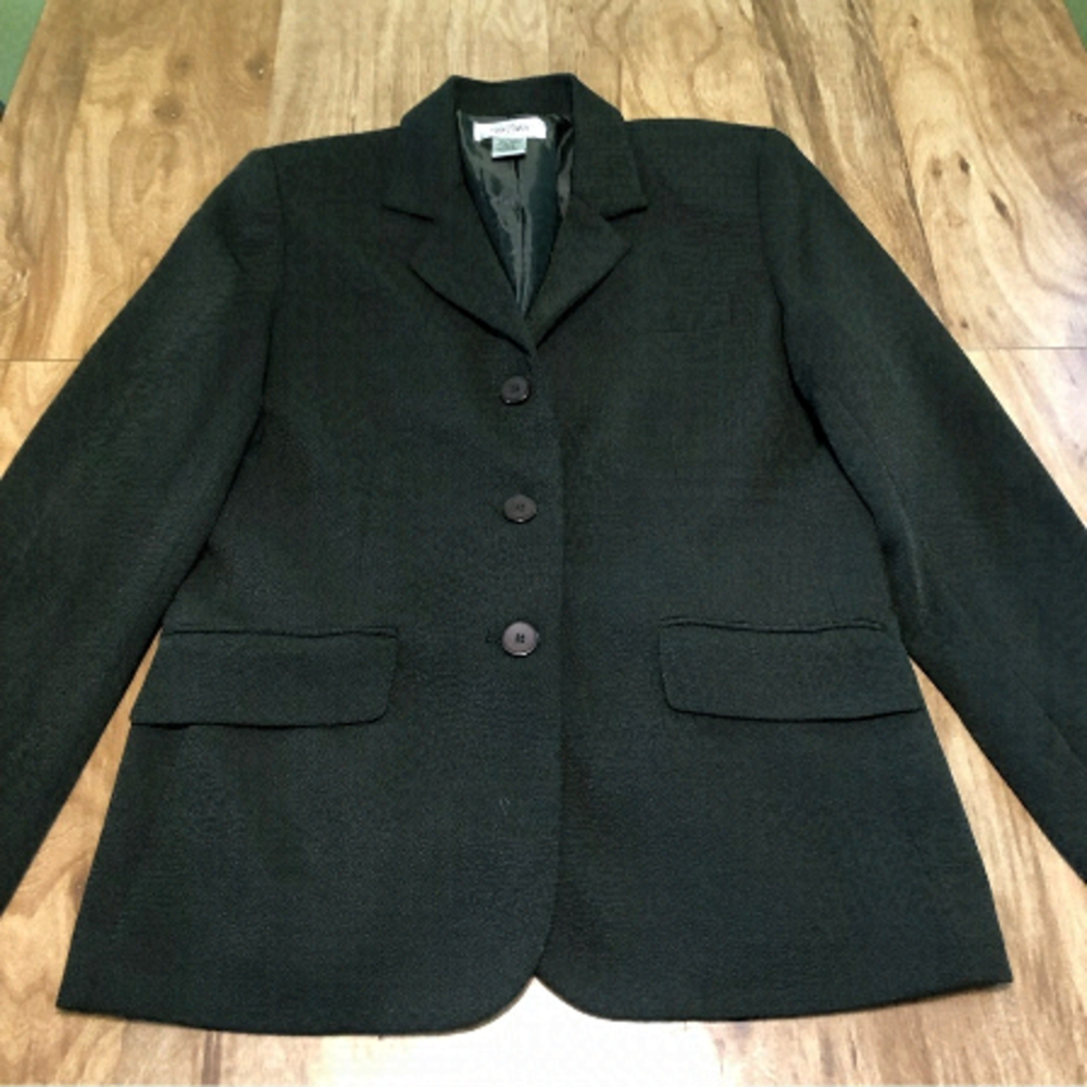3/$40 VTG Bob Mackie Studio 8 Olive Textured Button Lined Career Jacket Blazer